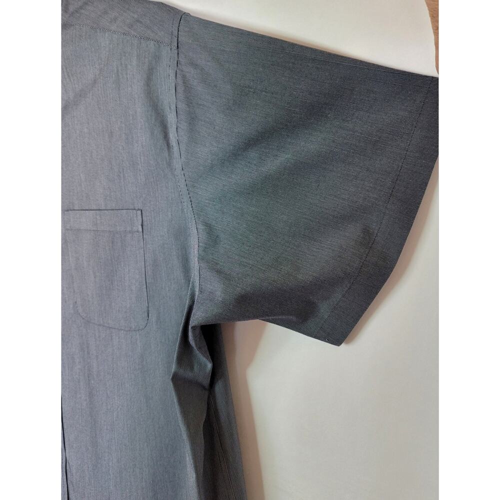 Roundtree & Yorke Gold Label Non-Iron NavyBlue PinStripe Short Sleeve Shirt 3XLT - Picture 6 of 9